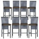 Ver imagem 1 de 8 Banquetas em Alumínio Roma Preta Corda Náutica Tecido 9
