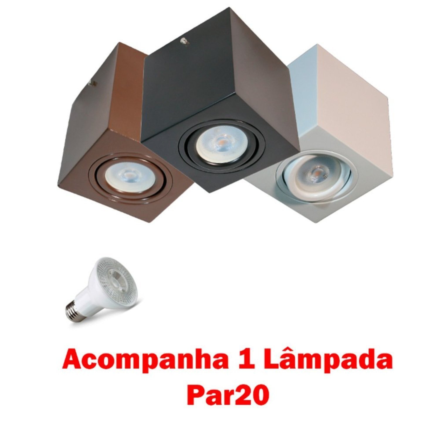 Spot Plafon Sobrepor Beiral Teto Direcionável Acompanha 1 Lâmpada Par20 - 2
