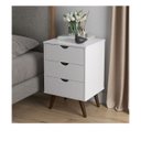 Ver imagem 1 de Mesa de Cabeceira Grecia Plus com 03 Gavetas Branco