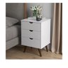Mesa de Cabeceira Grecia Plus com 03 Gavetas Branco - 1
