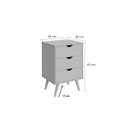 Ver imagem 2 de Mesa de Cabeceira Grecia Plus com 03 Gavetas Branco