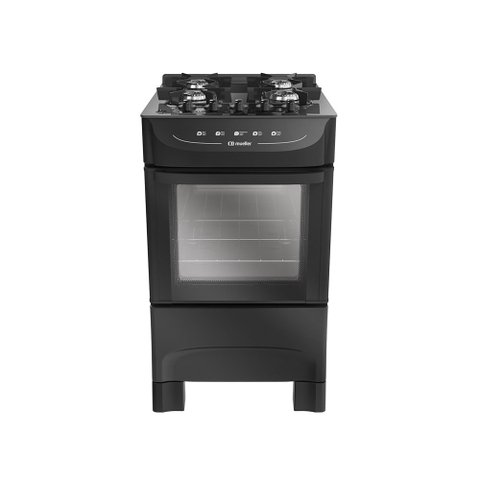 Fogão de Piso Mueller 4 Bocas Mesa de Vidro Preto Mfv4bb - Bivolt