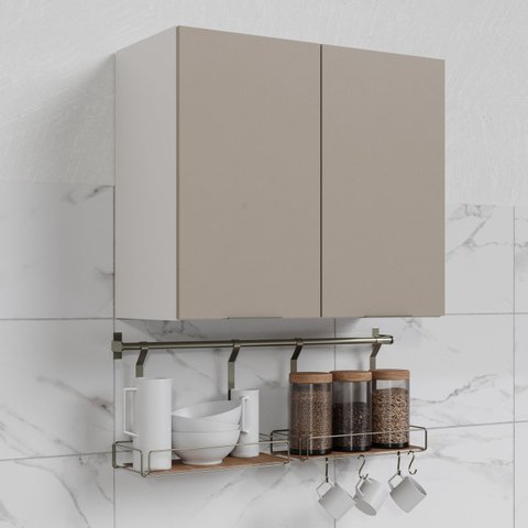 Armário Aéreo 2 Portas 80cm Puxador 150cm Ipanema CabeCasa MadeiraOriginals