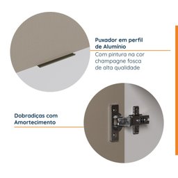 Armário Aéreo 2 Portas 80cm Puxador 150cm Ipanema CabeCasa MadeiraMadeira - 10
