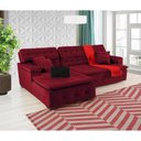 Ver imagem 4 de Sofá Orlando 2.20x1.90m com Chaise, Retrátil e Reclinável - Vinho