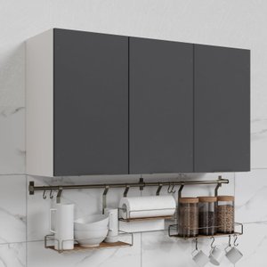 Armário Aéreo 3 Portas 120cm Puxador 150cm Ipanema CabeCasa MadeiraOriginals