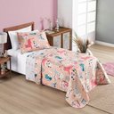 Ver imagem 5 de Kit Cobre Leito Colcha Carrosel Infantil Solteiro 2 Peças Microfibra Dupla Face - Gato Gatinhos