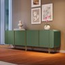 Aparador Buffet Bar para Sala 04 Portas 220 Cm Santiago B01 Verde Pistache - Lyam Lyam Decor - 2