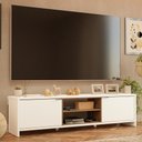 Ver imagem 1 de Rack para Tv até 80 Polegadas 180cm 2 Portas Branco/rustic Linz Madesa