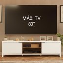 Ver imagem 4 de Rack para Tv até 80 Polegadas 180cm 2 Portas Branco/rustic Linz Madesa