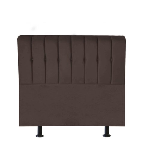 Cabeceira Estofada Kiara 90cm Solteiro Box Quarto Corino Marrom - Gat Magazine