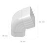Joelho Frontal do Condutor de Calha Branco 95x78mm Astra - 4