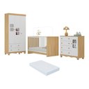 Ver imagem 1 de Quarto de Bebê Completo com Berço 3 em 1 com Colchão Incluso Luna Multimóveis Mp4544 Madeirado/
