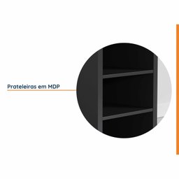 Estante Multiuso Baixa 2 Prateleiras em Tamburato Acabamento em BP Ficus CabeCasa MadeiraMadeira - 6