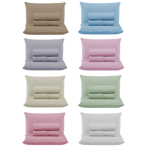 Kit Roupa Cama Queen 100% Algodão 4 Peças Percal 300 Fios Hotel Pousada:rosa Bebe