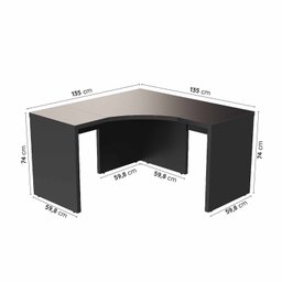 Mesa de Escritório em L Tamburato Acabamento em Bp 135cm Ficus CabeCasa MadeiraMadeira - 3