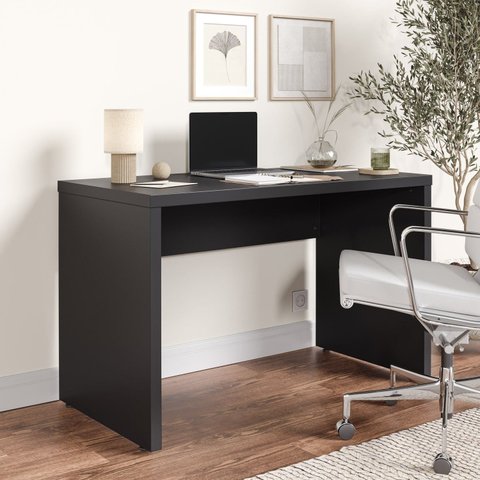 Escrivaninha Mesa Escritório em Tamburato Acabamento em BP Ficus 120cm CabeCasa MadeiraOriginals Preto