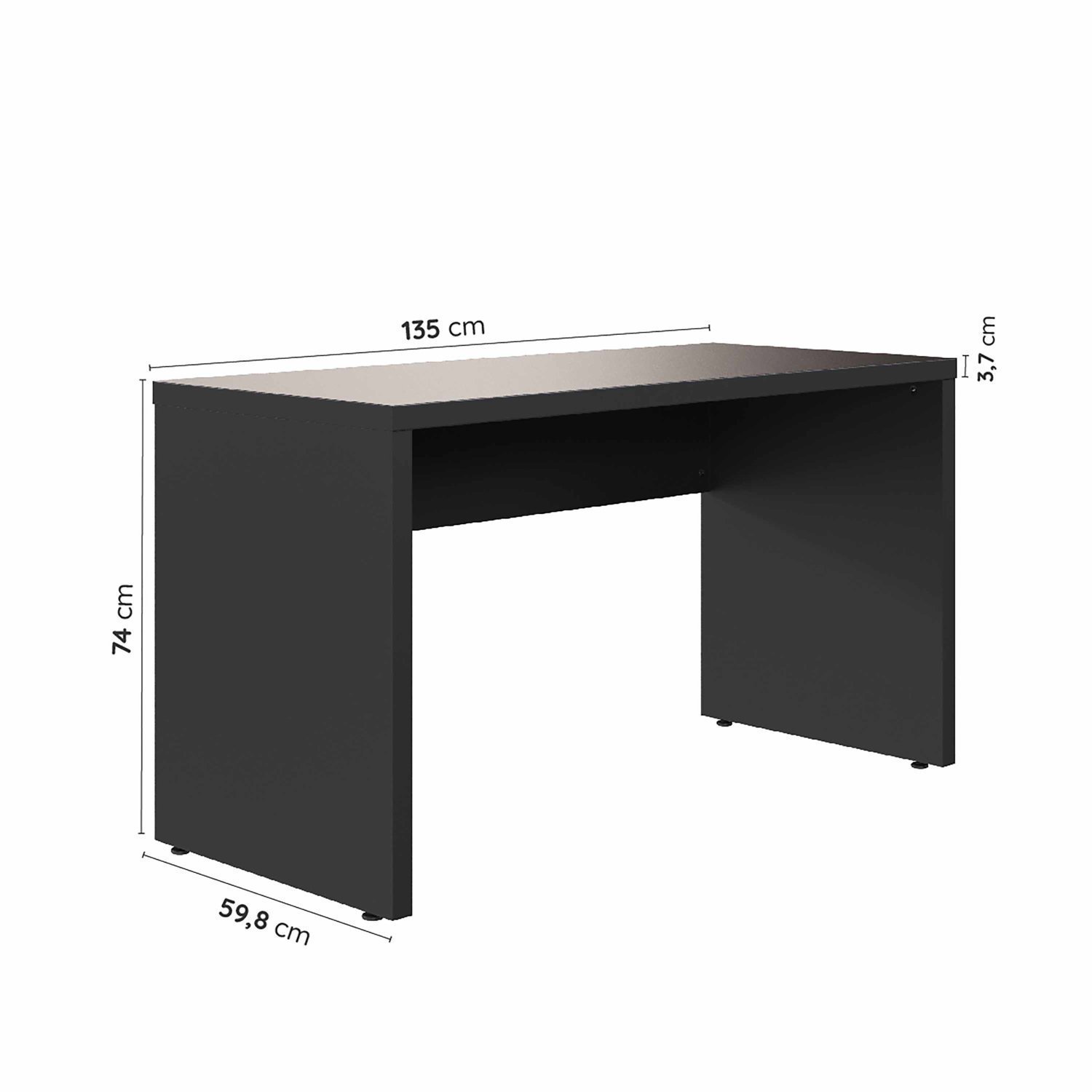 Mesa de Escritório em Tamburato Acabamento em Bp 135cm Ficus Cabecasa Madeiramadeira - 3