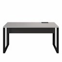 Ver imagem 5 de Escrivaninha Mesa Escritório Diretor com Caixa de Tomadas 150cm Industrial Cinza Sagrado e Preto