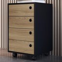 Ver imagem 2 de Gaveteiro Multiuso 4 Gavetas 36 Cm P1072 Preto Oak Pp Milani Store