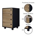 Ver imagem 4 de Gaveteiro Multiuso 4 Gavetas 36 Cm P1072 Preto Oak Pp Milani Store
