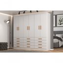 Ver imagem 1 de Guarda Roupas New Mônaco 6 Portas e 12 Gavetas - Branco Branco