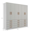 Ver imagem 2 de Guarda Roupas New Mônaco 6 Portas e 12 Gavetas - Branco Branco