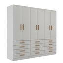 Ver imagem 4 de Guarda Roupas New Mônaco 6 Portas e 12 Gavetas - Branco Branco