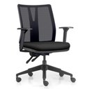 Ver imagem 2 de Kit 2 Cadeiras de Escritório Giratória Diretor Flow F02 Base Preta Crepe Preto - Lyam Decor