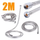 Ver imagem 1 de Mangueira Flexível Aço Inox Cromado Engate para Ducha Higiênica Chuveiro Banho 2,00 Metros Rosca 1/2"