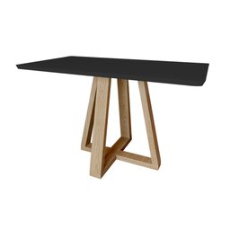 Mesa de Jantar Retangular Manu Base Madeira Maciça 120x77cm - Preta - 2
