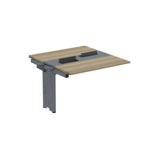 Complemento de Mesa Plataforma para Coworking para 2 Péssoas 110x120 110cm Industrial Noce Naturalle e Grafito Marrom/Marromle