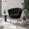 Poltrona Decorativa Flor Reforçada Amamentação Tecido Veludo Cor:preto - 1