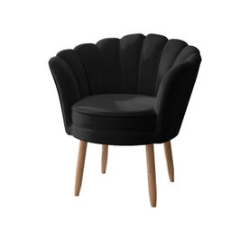 Poltrona Decorativa Flor Reforçada Amamentação Tecido Veludo Cor:preto - 3