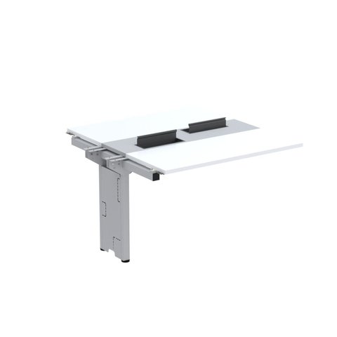 Complemento de Mesa Plataforma para Coworking para 2 Péssoas 110x120 110cm Industrial Branco e Cinza