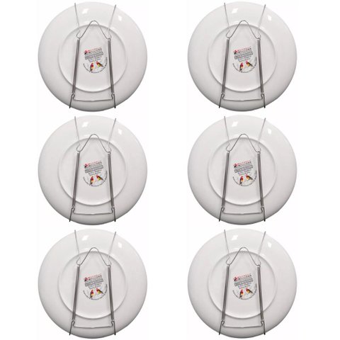 Kit 6 Suportes Mola Aramado Pendurar Pratos até 30cm Parede