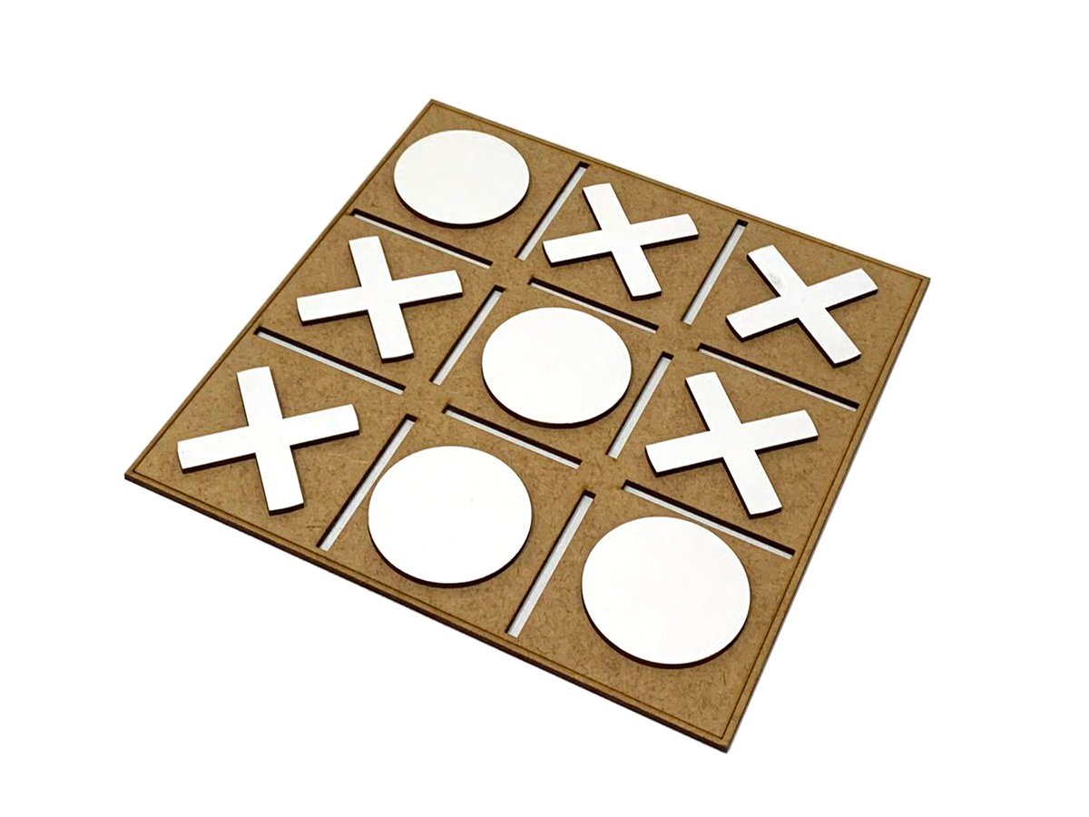 Jogo da Velha Tic Tac Toe em Madeira mdf