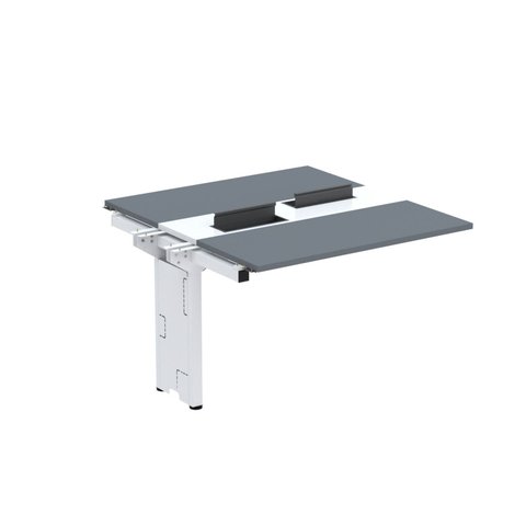 Complemento de Mesa Plataforma para Coworking para 2 Péssoas 110x120 110cm Industrial Grafito e Branco Cinza