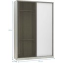 Ver imagem 3 de Guarda-roupa Solteiro Luciane 2 Portas de Correr 3 Gavetas Prime Plus Alumínio com Vidro 8 Cm