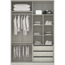 Ver imagem 2 de Guarda-roupa Solteiro Luciane 2 Portas de Correr 3 Gavetas Prime Plus Alumínio com Vidro 8 Cm