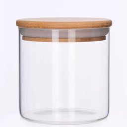 Conjunto 12 Potes em Vidro Redondo e Tampa Hermética Bambu - 6