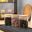 Ver imagem 3 de Conjunto 12 Potes em Vidro Redondo e Tampa Hermética Bambu