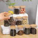 Ver imagem 2 de Conjunto 12 Potes em Vidro Redondo e Tampa Hermética Bambu