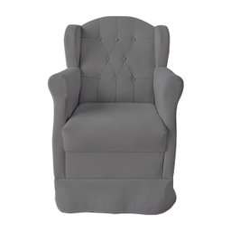 Poltrona Amamentação Cadeira Reforçada Balanço Puff Suede:cinza - 7
