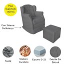 Ver mais imagens de Poltrona Amamentação Cadeira Reforçada Balanço Puff Suede:Cinza