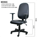Ver imagem 2 de Cadeira Escritório Presidente Giratória Ergonômica Courvin