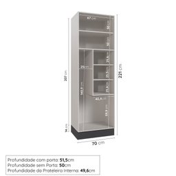 Armário Multiuso 2 Portas 70cm com Rodapé Ipanema CabeCasa MadeiraMadeira - 3