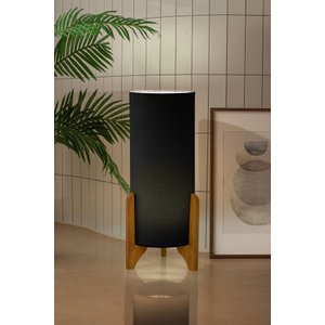 Luminária de Chão Vitória Decoração Cúpula Suede Preto