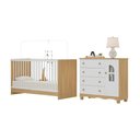Ver imagem 2 de Berço 3 em 1 para Colchão 130x60cm com Cômoda 1 Porta 4 Gavetas Aurora Multimóveis Mp4762