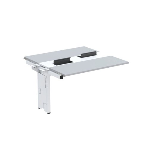 Complemento de Mesa Plataforma para Coworking para 2 Péssoas 120x120 120cm Industrial Cinza e Branco